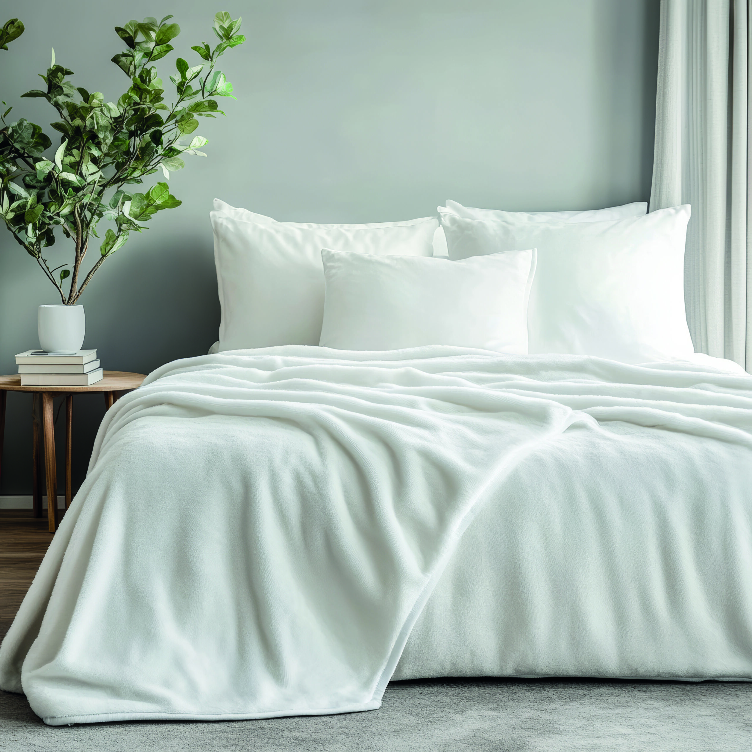 close-up-white-pillows-bed-bedroom-interior-with-green-plant
